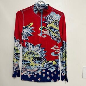 Krimson Klover 1/4 zip top‎ size small paisley print
